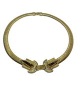 Rachel Zoe Crystal Choker Collar Necklace Decco Statement Gold Tone - £54.14 GBP