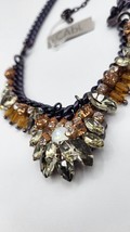 C Ab I Necklace Topaz Rhinestones Clear Bib Brand New - £25.06 GBP