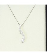 Diamond Journey Necklace 1/4 Ct Tw 10K White Gold 18&quot; Cable Chain Kay Je... - $618.88 CAD
