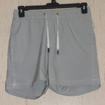 EXCELLENT MENS onia GRAY &amp; WHITE PINSTRIPE SWIM TRUNKS  SIZE S - £22.38 GBP