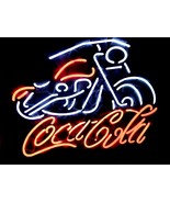 Coca Cola Motorcycle Club Bar Neon Light Sign 16&quot; x 16&quot; - £390.13 GBP