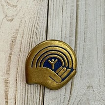 Vintage Gold Tone Blue United Way Lapel Pin Hat Vest Shirt Suit - $8.20