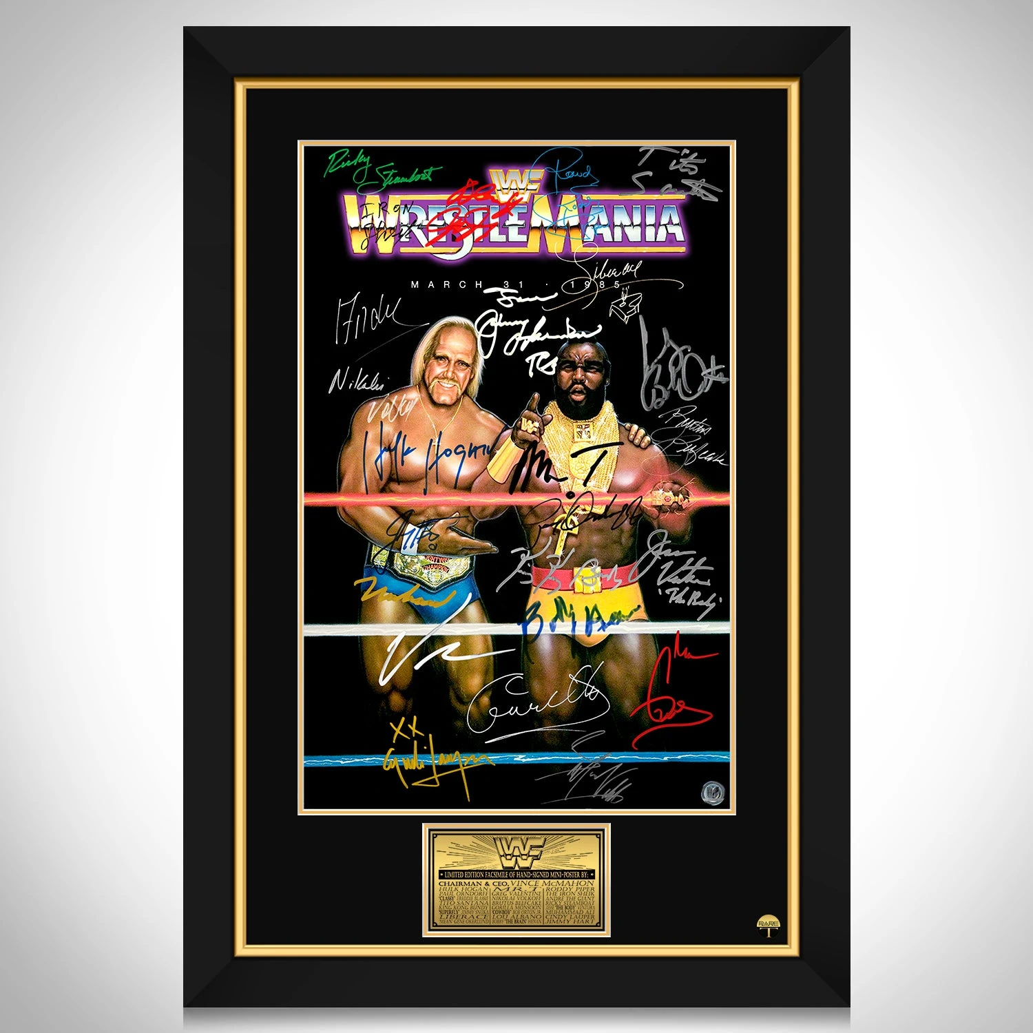 WrestleMania 1 Mini Poster Limited Signature Edition Custom Frame - £243.73 GBP
