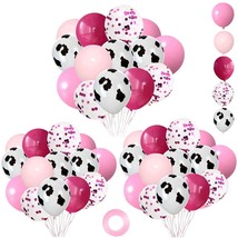95 Pcs Cow Balloons, 12 Pink Cow Print Balloon Confetti Helium Latex Balloons Fo - £22.30 GBP