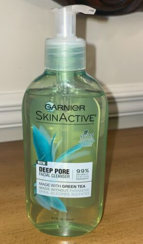 Garnier SkinActive Deep Pore Facial Cleanser, 6.7oz Green Tea Pump Face Wash - £15.81 GBP