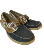 Sperry Blue Leather and Striped Canvas Boat Shoes Women&#39;s 8.5 - $26.05 CAD