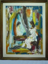 Large Vintage 1972 Impasto Oil Painting Girl Playing Piano in Mirror, Signed KLE - £236.50 GBP