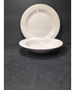 Pottery Barn Emma Beaded Soup Bowl &amp; Dinner Plate, Portugal Gray, Tableware - $33.94 CAD