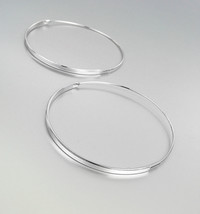 CHIC Urban Anthropologie Thin Silver Plated Round Threader Hoop Earrings - £12.05 GBP