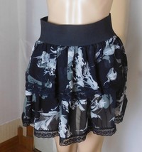 Lily Rose Women&#39;s Skirt Size L - Black/Gray Flouncy Mini - Lined - Super Cute! - £11.19 GBP