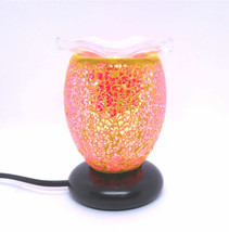 Elegant Coral Cracked Glass Decorative Aroma Dimmable Warmer for Oil Wax... - £19.39 GBP