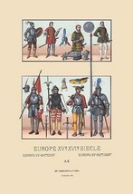An Assortment of Military Costumes of the Renaissance by Auguste Racinet - Art P - £17.53 GBP+