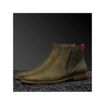 Men TAYNO Chelsea Chukka Micro Suede Soft Comfortable Boot Coupe Olive image 9