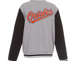MLB Baltimore Orioles Reversible Full Snap Fleece Jacket  Embroidered lo... - $134.99