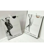 Lane Bryant 2 Pr Smoothing Tights Sz E/F Black Diamond Dot + Nude Shimme... - $32.46