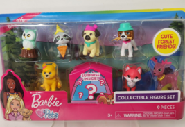 Barbie Pets Collectible Figure Set 9 Pieces Fox Dog Puppy Owl Forest Friends - £11.47 GBP