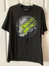 Men&#39;s Metal Mulkha Black Skull Graphic T-shirt Size Large - $12.19