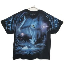 Liquid Blue T-Shirt - Wolf Native American Moon Graphics - 2XL - Vintage 2001 - £23.63 GBP