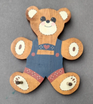 Teddy Bear Wall Hook Wooden Coat Rack Kids - £16.70 GBP