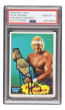 Hulk Hogan Signed 1985 Topps #16 WWE Rookie Card PSA/DNA Gem MT 10 - £379.81 GBP