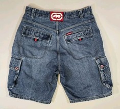 Vintage 90s ECKO UNLTD Jean Shorts 34 (33) Hip Hop Skater Y2K Baggy Deni... - $41.72