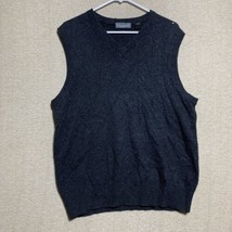 NEIMAN MARCUS Black Mens Large 100% Cashmere V-Neck Pullover Sweater Ves... - $17.75