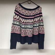 Anthropologie Sleeping on Snow Midland Nordic Fair Isle Cape Sweater M/L... - $22.44