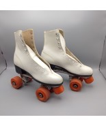 Vintage 1989 Roller Derby White Leather Roller Star Skates Size 7 Labeda... - £18.96 GBP