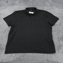 Van Heusen Shirt Mens 2XL Black Plaid Polo Chest Button Short Sleeve Collared - £17.97 GBP