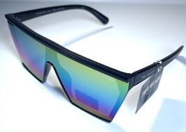 NEW TRUE RELIGION Black Rainbow Lens Shield TR57993 Sunglasses + Case - $45.99