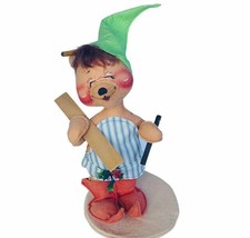 Annalee Doll vtg Creepy toy figure anthropomorphic mouse Christmas carpenter elf - £31.34 GBP