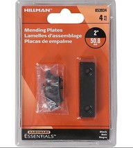 Hillman 853934 Steel Black Mending Plate 2&quot; x 1/2&quot;, 4-Pack - $15.99