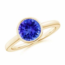 ANGARA Bezel-Set Round Tanzanite Solitaire Engagement Ring for Women in 14K Gold - £1,417.78 GBP