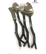Silverware Cutlery Set Stainless Steel Flatware with Wood Stem Design Ha... - €39,48 EUR
