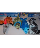 Dream Lot of 4 Stuffed Puppets Hammerhead Shark Dolphin and 2 Dinosaurs - $49.99