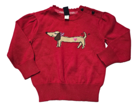 Vintage Baby Gap Girl 2006 Red Dachshund Dog Sweater 12-18 EUC Top Cloth... - $376.73 MXN