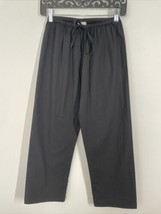 Lekha XS Black Lightweight Muslin Cotton Pull On Drawstring Cropped Pants - £29.70 GBP