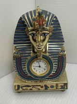 FRANKLIN MINT Mask of King Tut Tutankhamun Desk Clock 4.5” Limited Edition - £28.38 GBP