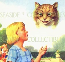 Cheshire Cat Speaks To Alice Old 1940s Full Color Litho - £22.79 GBP