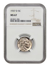 1937-D 5C Ngc MS67 - £398.81 GBP