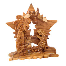 Christmas Nativity Scene Natural Olive Wood Handmade from Bethlehem 3.9&#39;... - £11.98 GBP