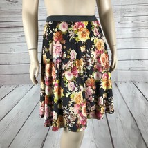 LE LIS Blooming Floral Alice Faux-Suede Stretchy Jersey Swing Skirt NWT 1X - £16.25 GBP