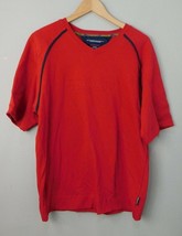 1990&#39;s Tommy Hilfiger Tommy Jeans 485 Spellout V Neck Shirt Sz L - £31.20 GBP