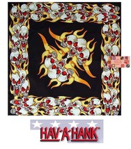 Screaming Skulls Laugh Flames Fire Biker Bandana Bandanna Scarf Scarve Head Wrap - £7.98 GBP