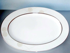 Royal Doulton Enchantment Oval Serving Platter 14.25&quot; Tan Blossoms New No Box - £57.68 GBP