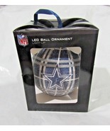 NFL Dallas Cowboys LED Ball Ornament Glitter Plaid Team Sports America - £23.97 GBP