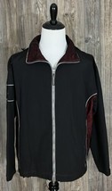 CARBORUNDUM Men&#39;s Jacket Black/Red Windbreaker Hideaway Hood Size XL - £10.49 GBP