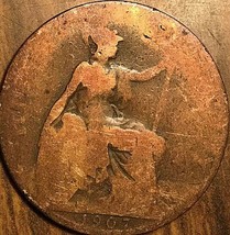 1907 Uk Great Britain Half Penny - £1.36 GBP