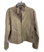 George Jacket Youth Size XL 15/18 Faux Leather Tan Lined Dressy Full Zip - £9.61 GBP