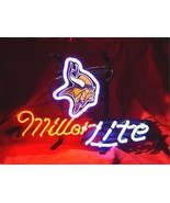 Miller Lite NFL Minnesota Vikings Neon Sign 11&quot; x 9&quot; - £155.58 GBP